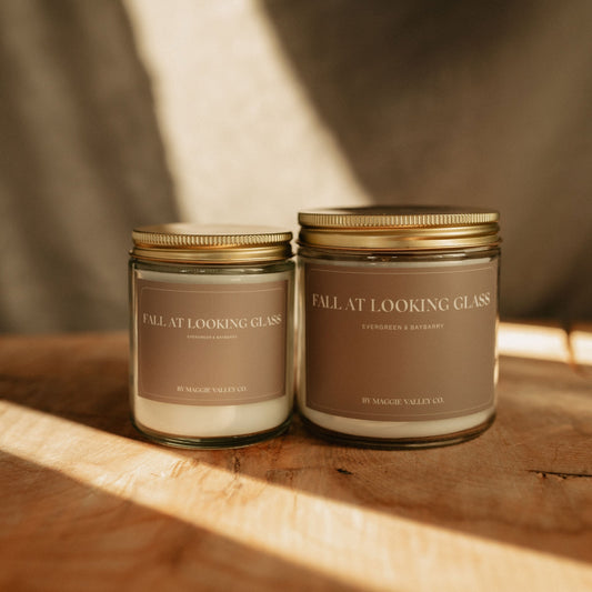 Fall At Looking Glass White & Gold Candle